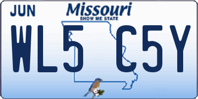 MO license plate WL5C5Y