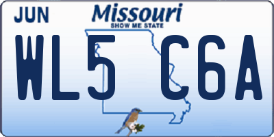 MO license plate WL5C6A