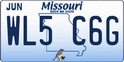 MO license plate WL5C6G