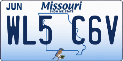 MO license plate WL5C6V