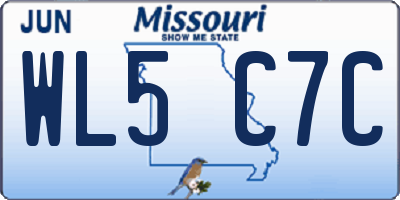 MO license plate WL5C7C