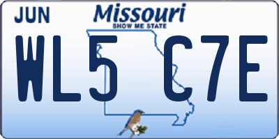MO license plate WL5C7E