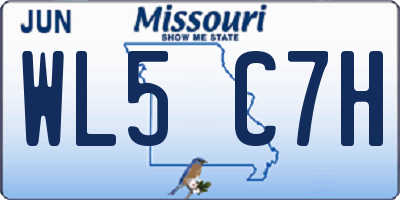 MO license plate WL5C7H