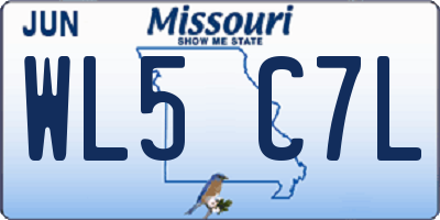 MO license plate WL5C7L