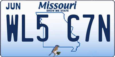 MO license plate WL5C7N