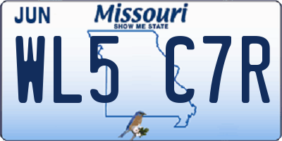 MO license plate WL5C7R
