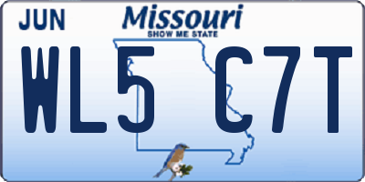 MO license plate WL5C7T