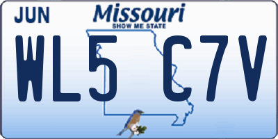 MO license plate WL5C7V