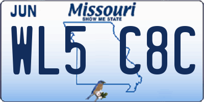 MO license plate WL5C8C