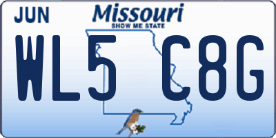 MO license plate WL5C8G
