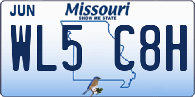 MO license plate WL5C8H