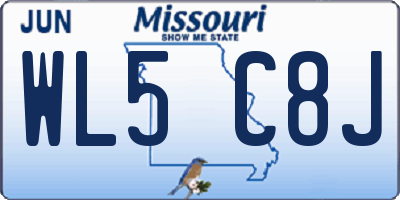 MO license plate WL5C8J