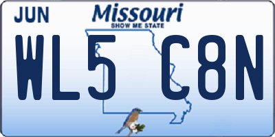 MO license plate WL5C8N