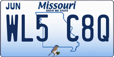 MO license plate WL5C8Q