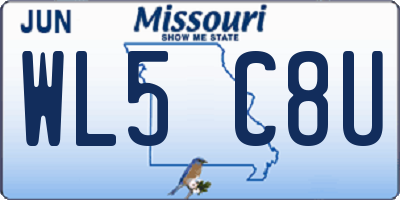 MO license plate WL5C8U