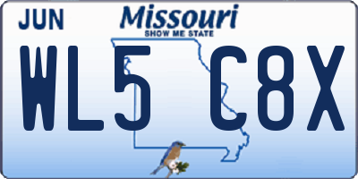 MO license plate WL5C8X