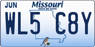 MO license plate WL5C8Y