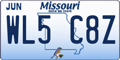 MO license plate WL5C8Z