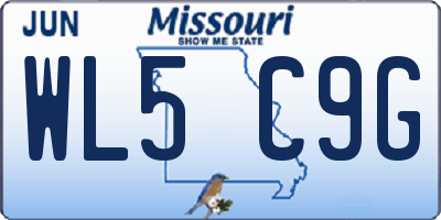 MO license plate WL5C9G