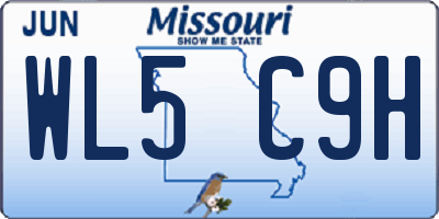 MO license plate WL5C9H