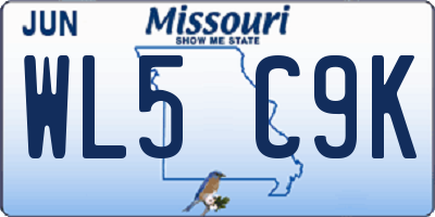 MO license plate WL5C9K