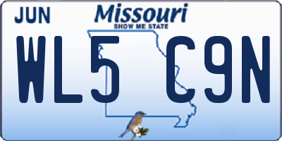 MO license plate WL5C9N