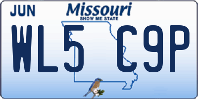 MO license plate WL5C9P