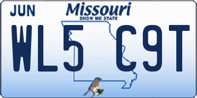 MO license plate WL5C9T