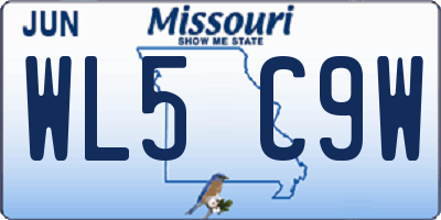 MO license plate WL5C9W