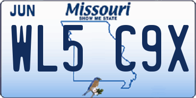 MO license plate WL5C9X