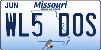 MO license plate WL5D0S