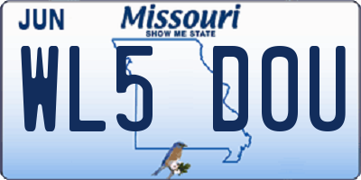 MO license plate WL5D0U