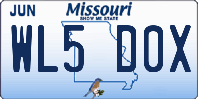MO license plate WL5D0X