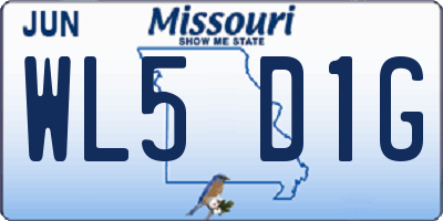MO license plate WL5D1G