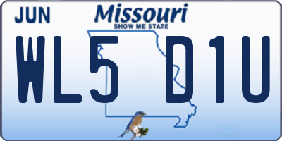 MO license plate WL5D1U