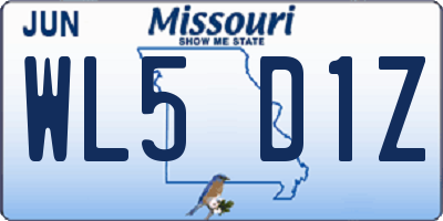 MO license plate WL5D1Z