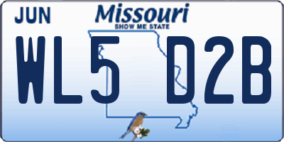 MO license plate WL5D2B