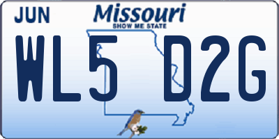 MO license plate WL5D2G