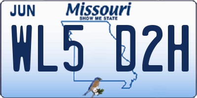 MO license plate WL5D2H