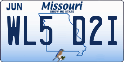 MO license plate WL5D2I