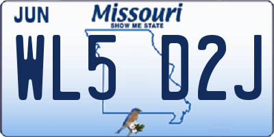 MO license plate WL5D2J