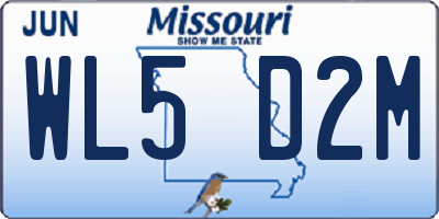 MO license plate WL5D2M