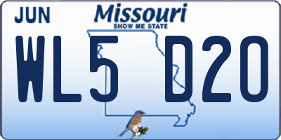 MO license plate WL5D2O