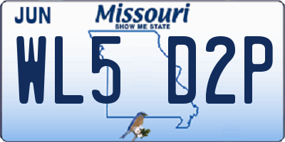 MO license plate WL5D2P