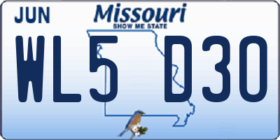 MO license plate WL5D3O