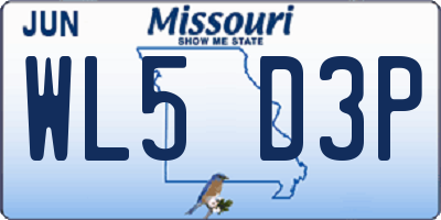 MO license plate WL5D3P