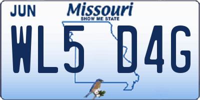 MO license plate WL5D4G