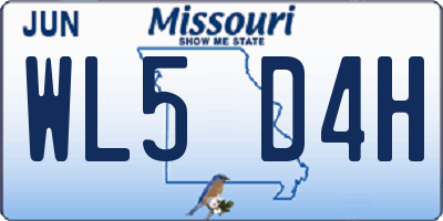 MO license plate WL5D4H