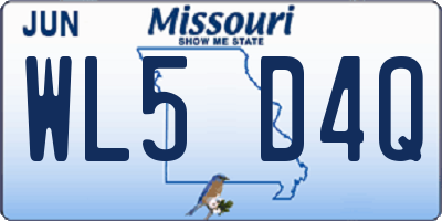 MO license plate WL5D4Q