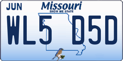 MO license plate WL5D5D